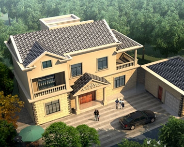 永云別墅AT1689二層簡潔實用型小別墅設計圖紙15.56mx8.2m